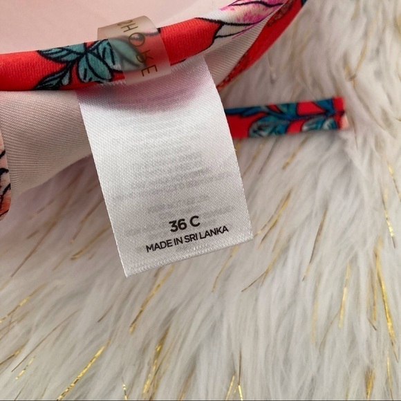 Shade & Shore Red Floral Push Up Shore Bikini Top - Picture 7 of 7